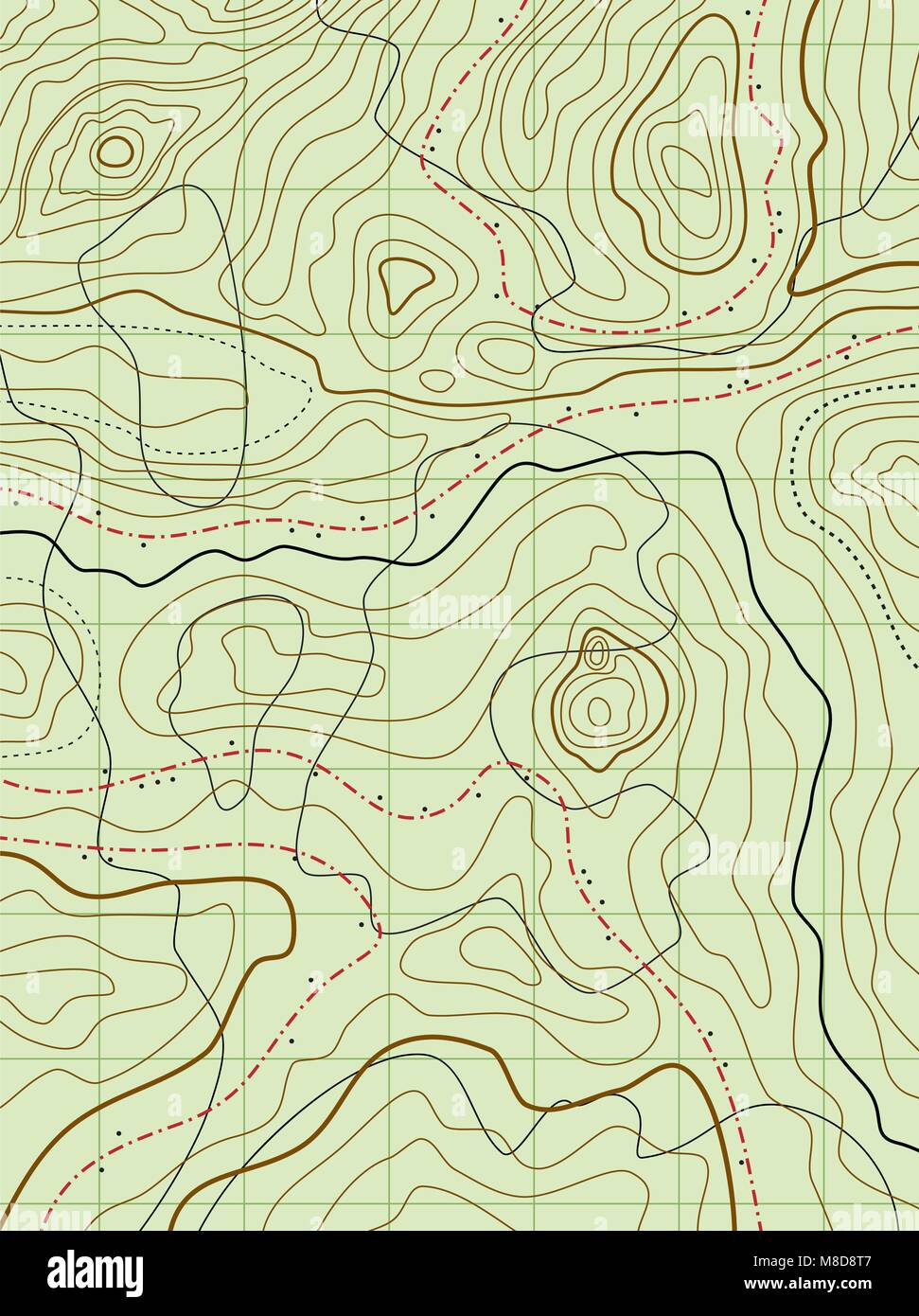abstrakte topografische Vektorkarte ohne Namen Stock Vektor