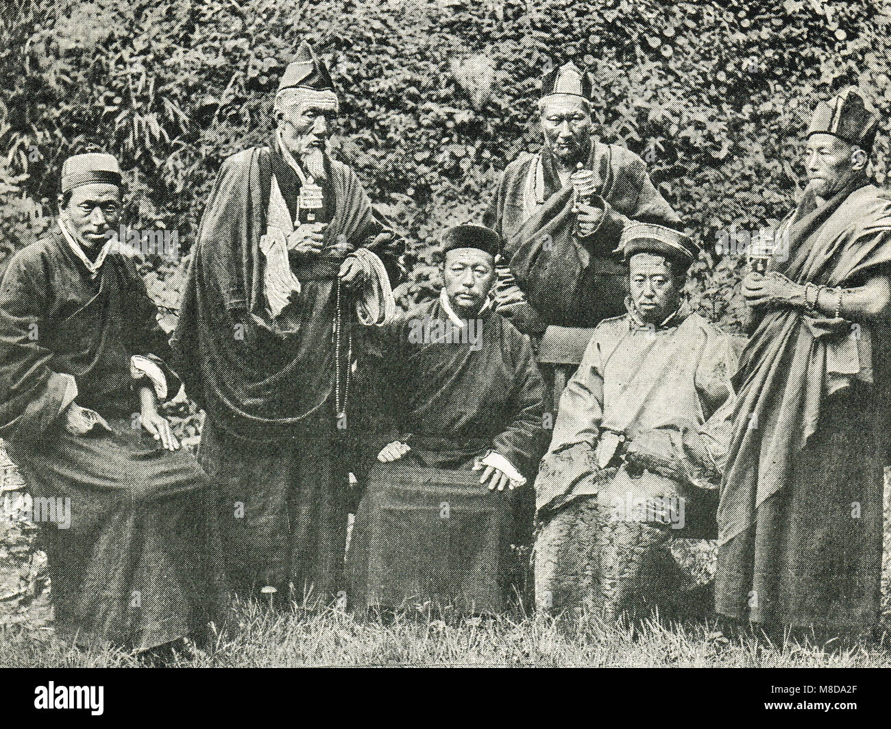 Gruppe von tibetischen Lamas, ca. 1904 Stockfoto