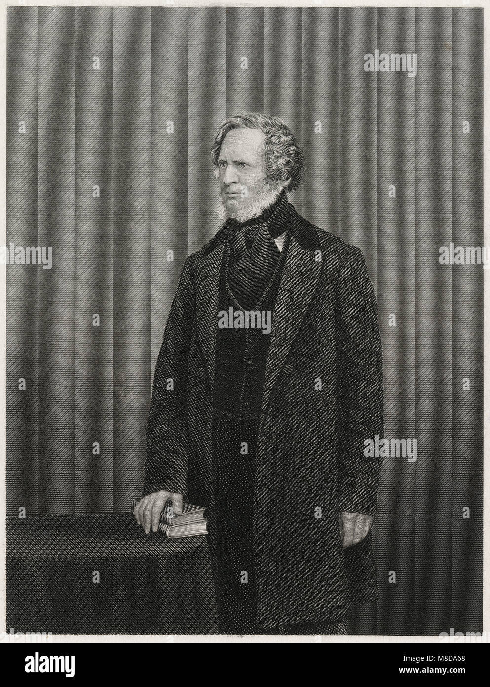 Antike c 1860 Gravieren, Edward Smith-Stanley, 14. Earl of Derby. Edward George Geoffrey Smith-Stanley, 14. Earl of Derby, (1799-1869), war ein britischer Staatsmann, drei - Zeit Premierminister des Vereinigten Königreichs und der dienstälteste Führer der Konservativen Partei. Quelle: ORIGINAL GRAVUR Stockfoto