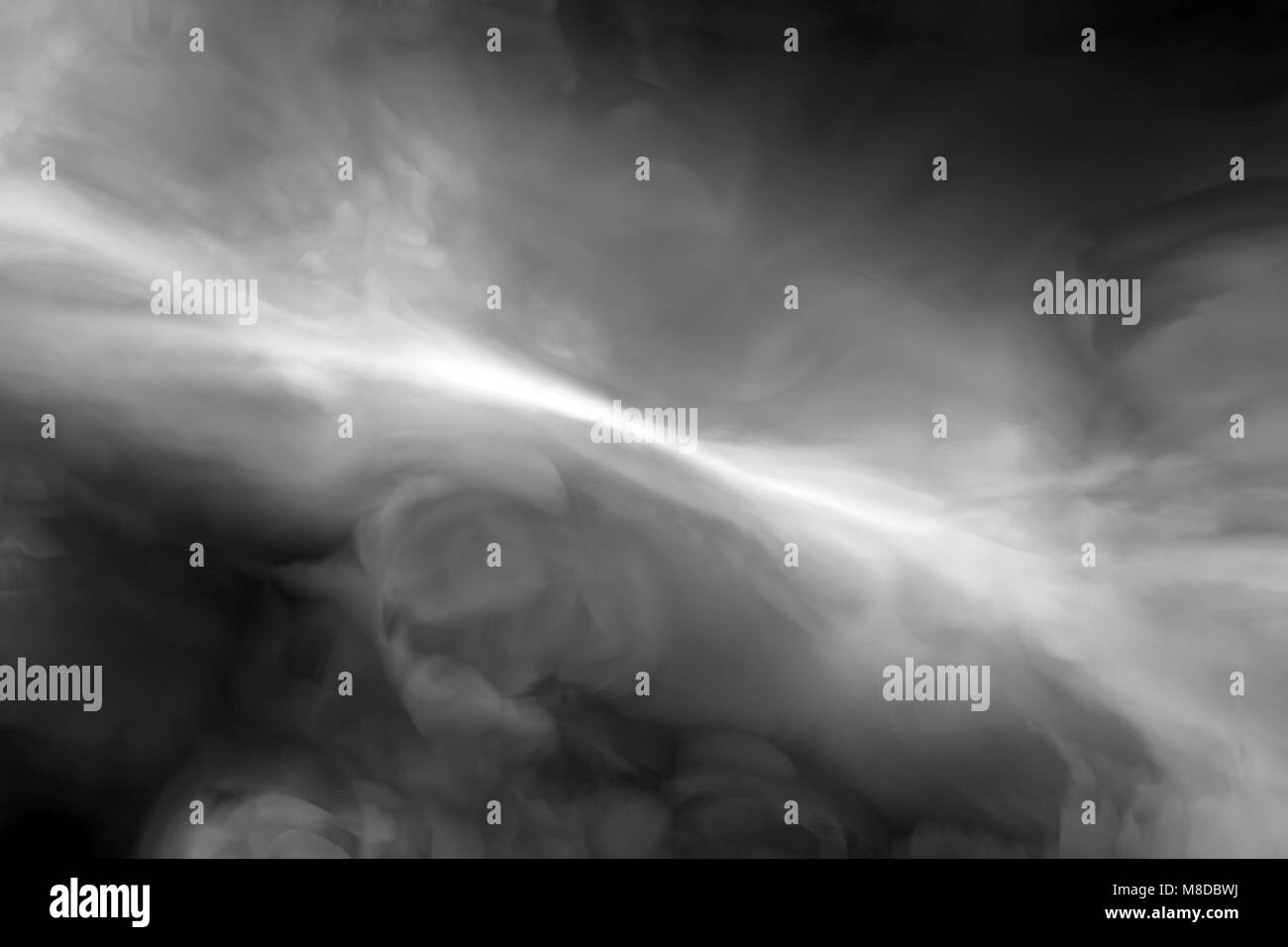 Plasma Feld aquarell Stil, schwarze und weiße Textur, Computer generiert abstrakte Intensität Karte, 3D-Rendering Stockfoto