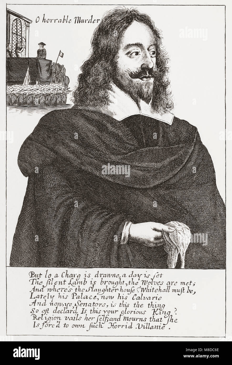 Charles I, 1600-1649, König von England, Schottland und Irland. Gegebenenfalls nach einer Arbeit von Richard Gaywood, Aktiv, 1650 - 1680. Von der Woodburn Galerie von seltenen Porträts, veröffentlicht 1816. Stockfoto