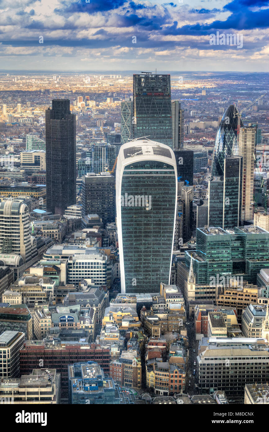 Sonnenuntergang über London, Blick von der Shard. London, UK Stockfoto