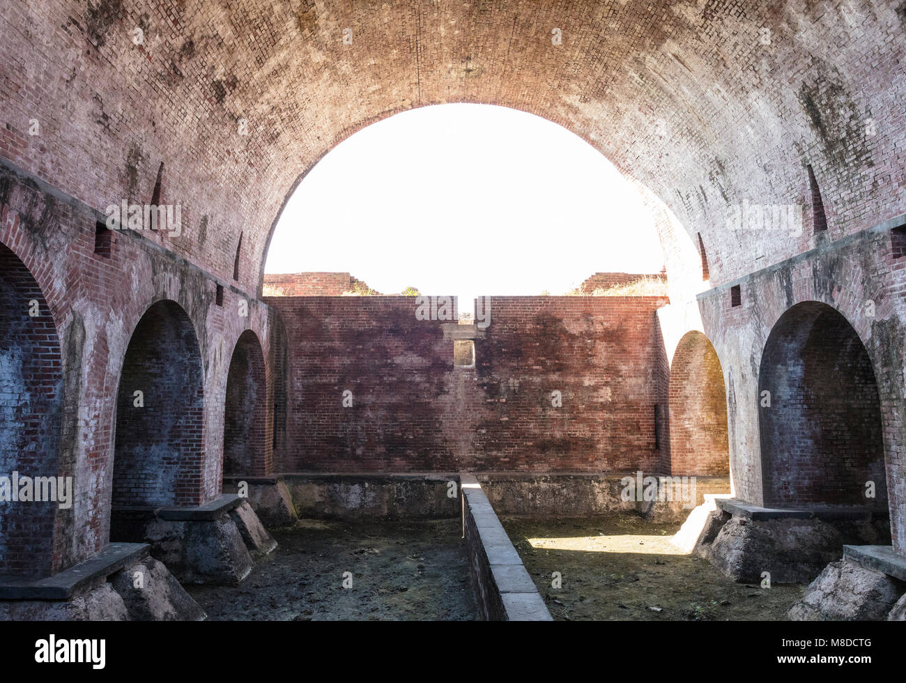 Ein Blick auf die Powder Magazine am Fort Jefferson, Dry Tortugas National Park, Florida. Stockfoto