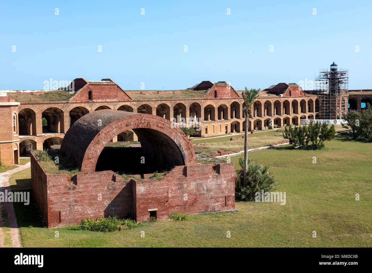 Ein Blick auf die Powder Magazine am Fort Jefferson, Dry Tortugas National Park, Florida. Stockfoto