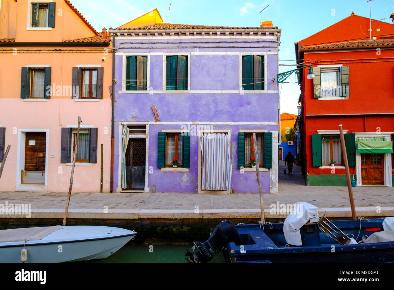Buntes Haus in Insel Burano, Venedig, Italien. Stockfoto