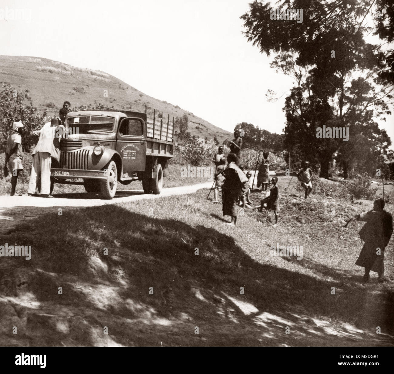 1940 s Osten Afrika - Uganda - ländlichen Verkehr und Landschaft - Lkw Stockfoto