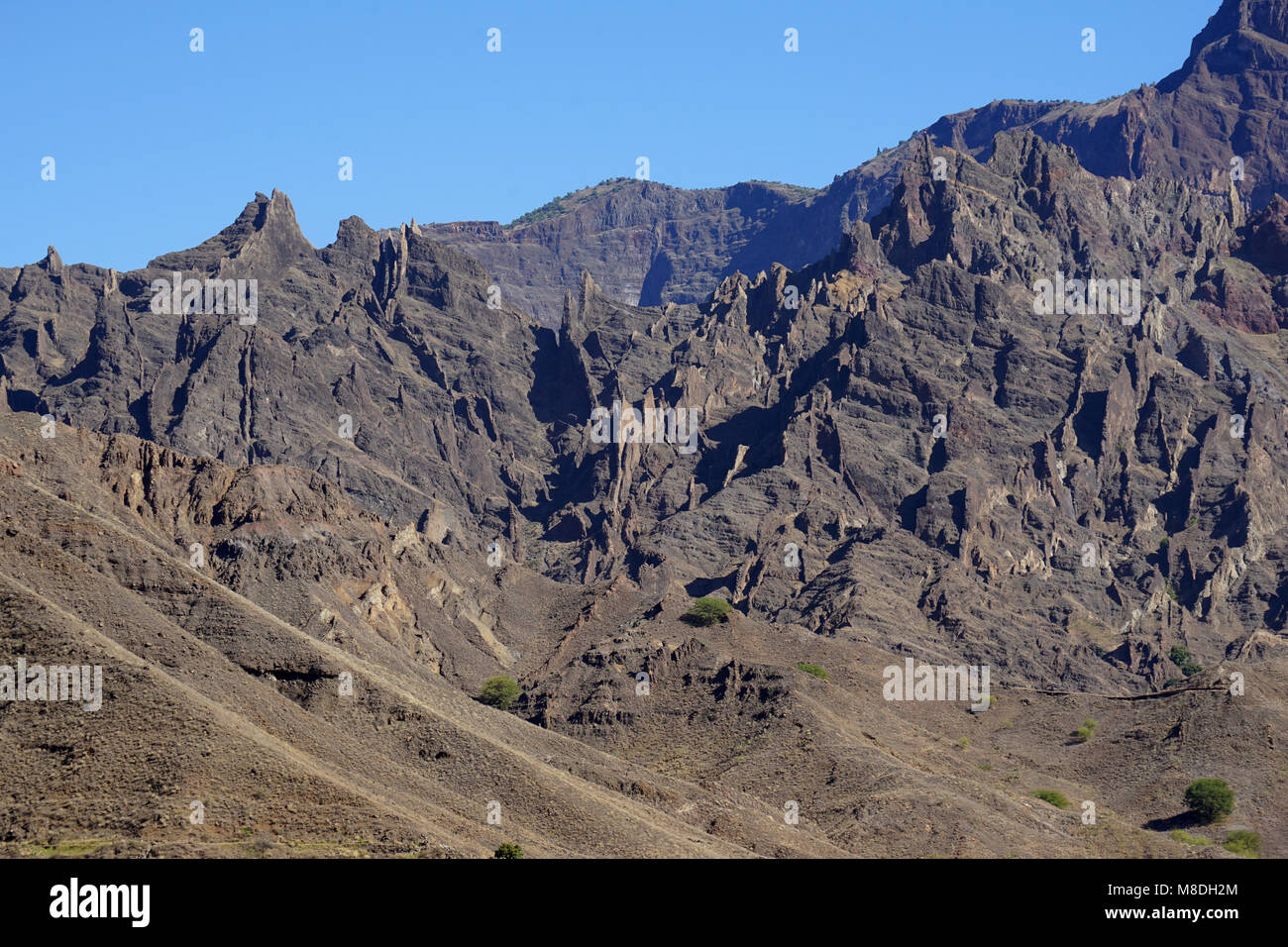 Die Landschaft rund um den Walking-Tour aus Alto Mira zu Chã de Morte, westlichen Teil der Insel Santo Antao, Kap Verde Stockfoto