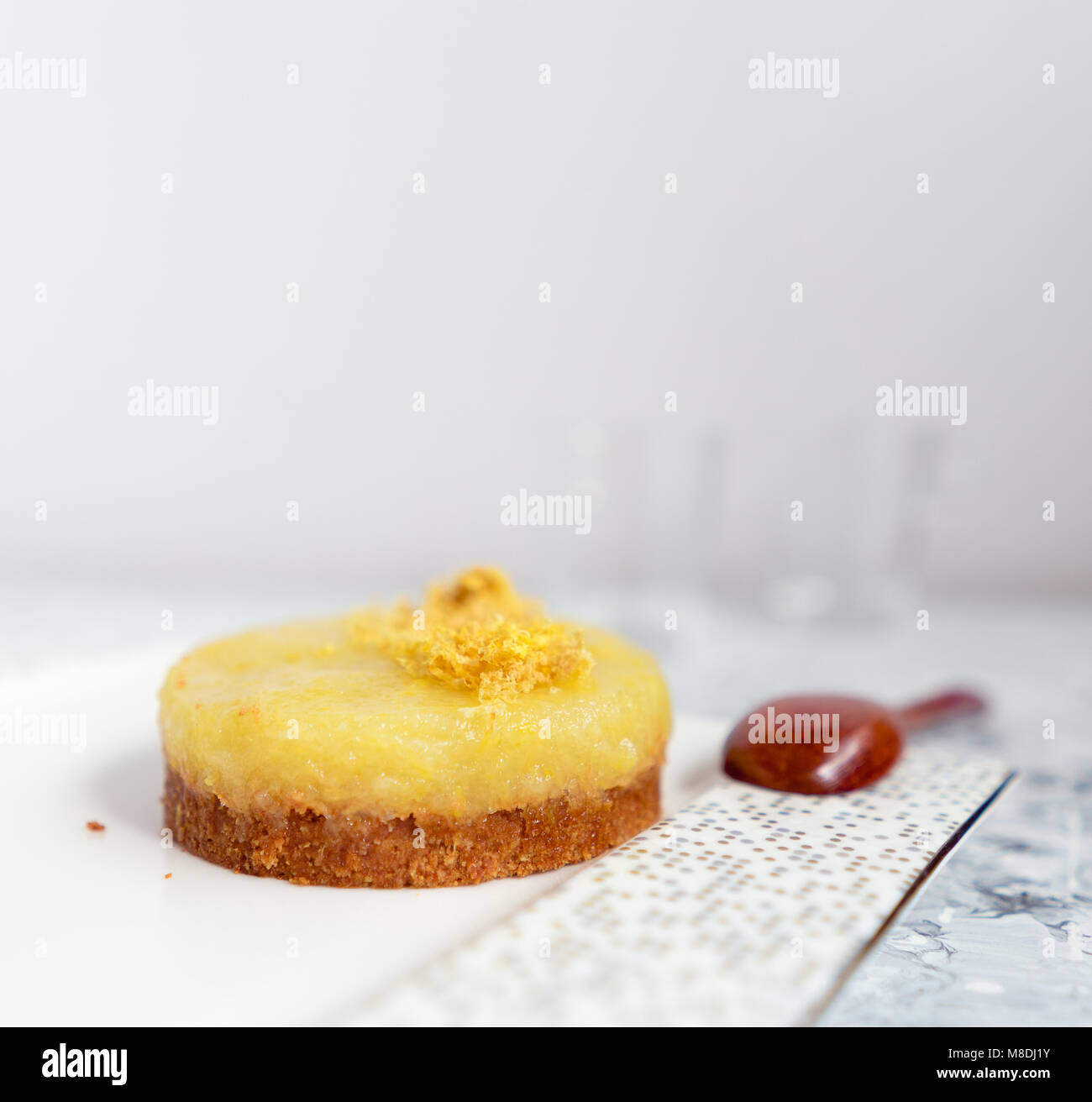 Lemon Tart, glutenfreie und vegane Stockfoto