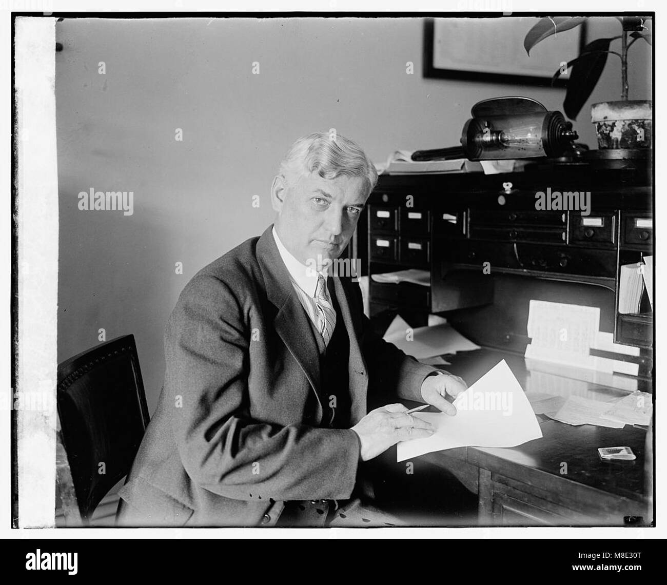 Foto des Abgeordneten L.J. Dickerson aus Iowa, aufgenommen am 28. Mai 1924 während einer Zeit des politischen Dienstes. Stockfoto