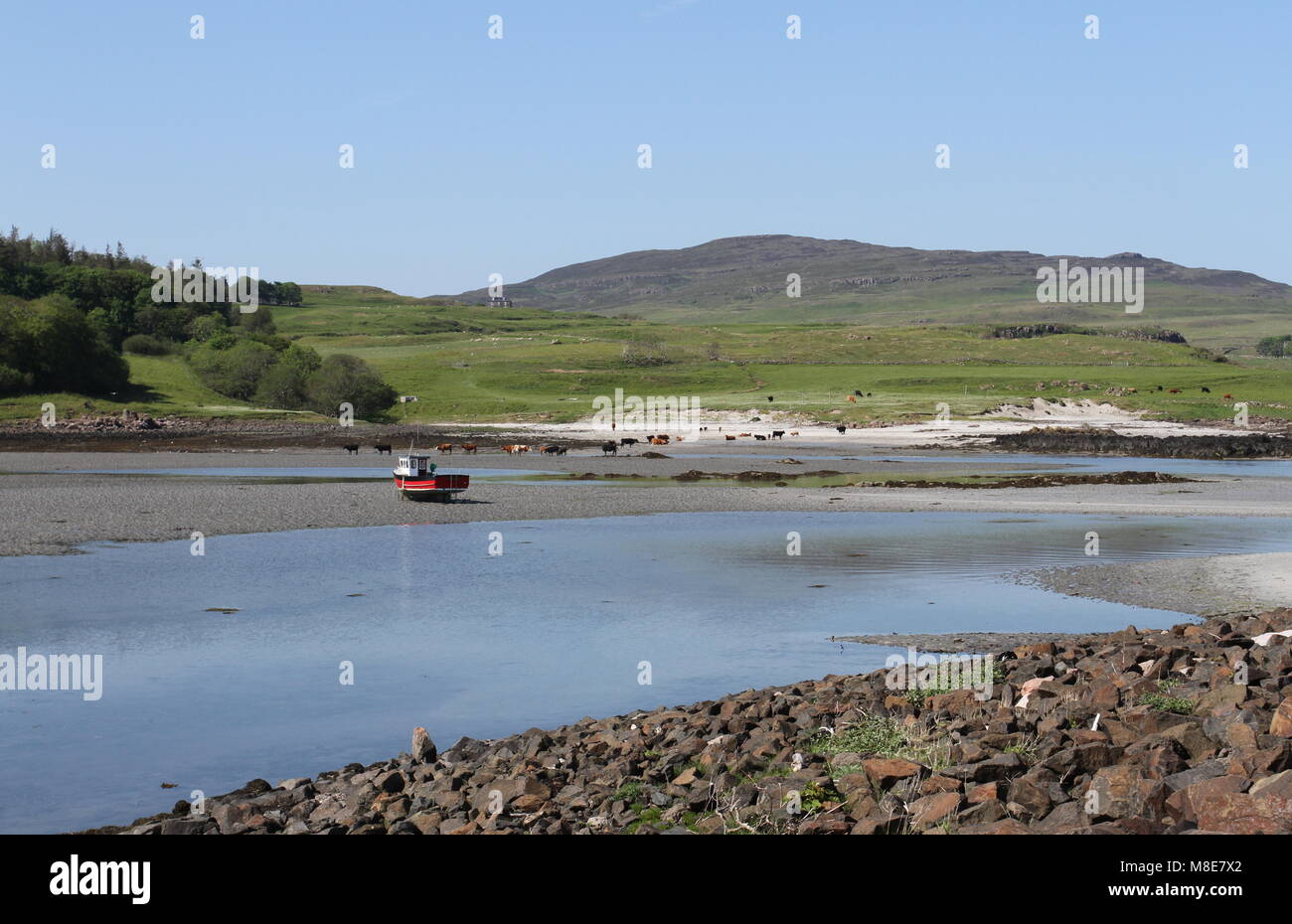 Bucht von Laig bei Ebbe Insel Eigg Schottland Mai 2012 Stockfoto