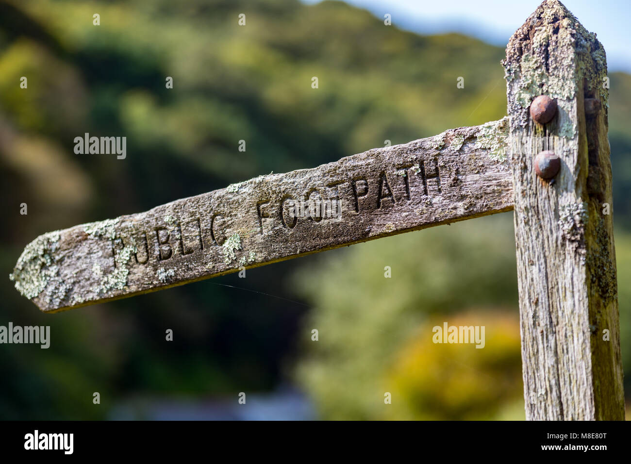 Wegweiser auf der North Devon an der Küste zu Fuß Stockfoto