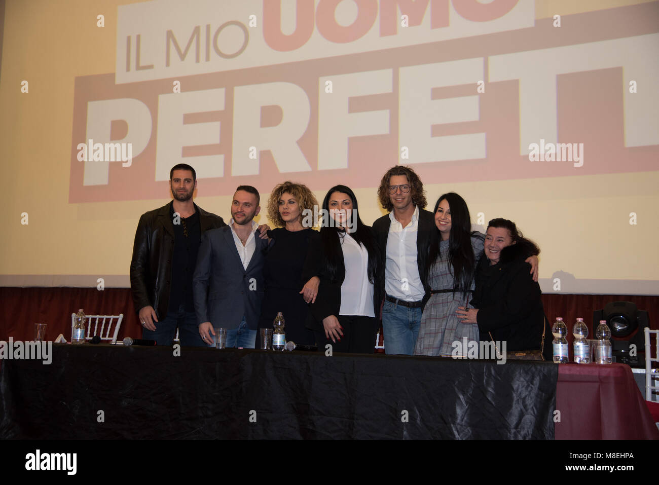 Neapel, Italien. 13 Mär, 2018. Pressekonferenz der Film 'My perfekte Mann' von Nilo Sciarrone mit Nancy Coppola, Antonio Palmese, Francesco Testi, Eva Grimaldi, Maria Del Monte. 13.03.2018, Neapel, Italien Quelle: Unabhängige Fotoagentur/Alamy leben Nachrichten Stockfoto