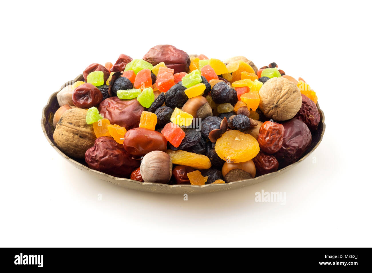 Novruz Snacks auf weißem Hintergrund Stockfoto