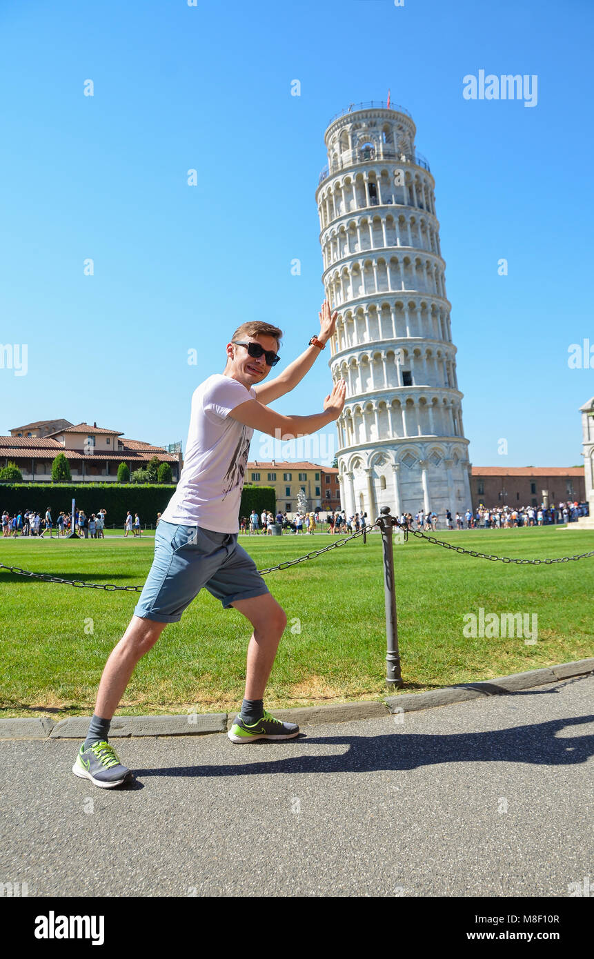 Unterstützung der Schiefe Turm von Pisa Stockfoto