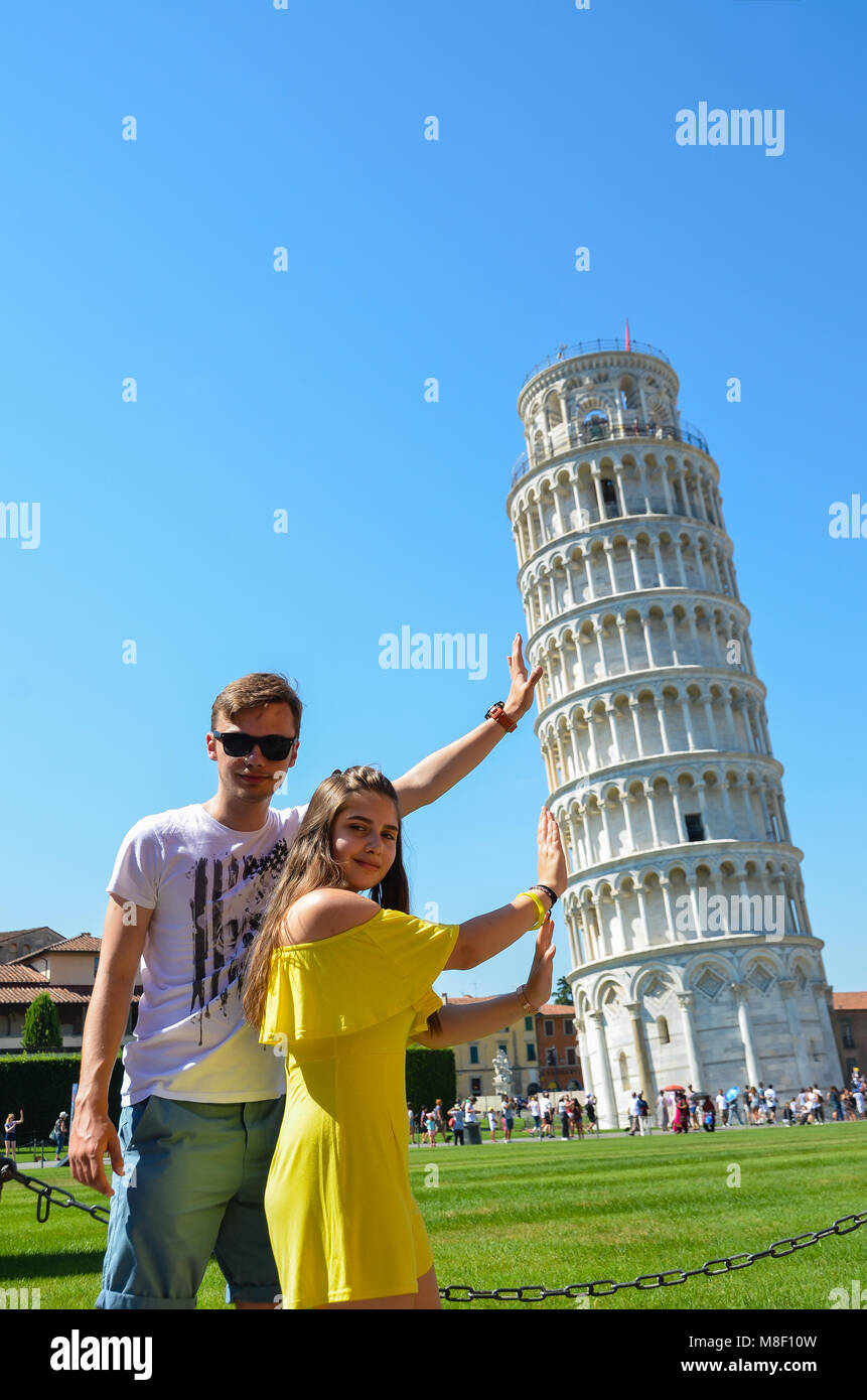 Unterstützung der Schiefe Turm von Pisa Stockfoto