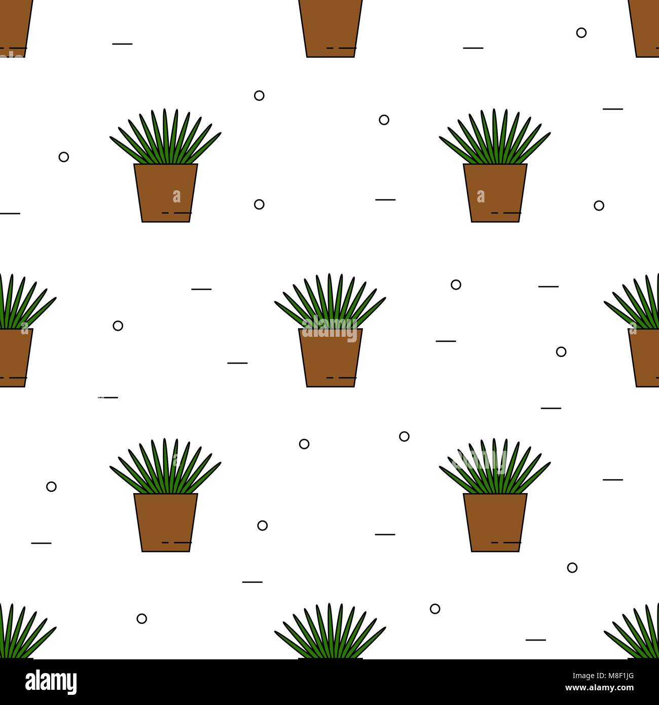 Haus Pflanzen nahtlose Muster. Für Hintergrund, Website verwendet werden können, Poster etc. Stock Vektor