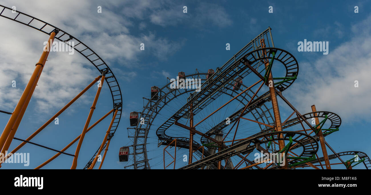 Hochschaubahn im Wiener Prater Stockfoto