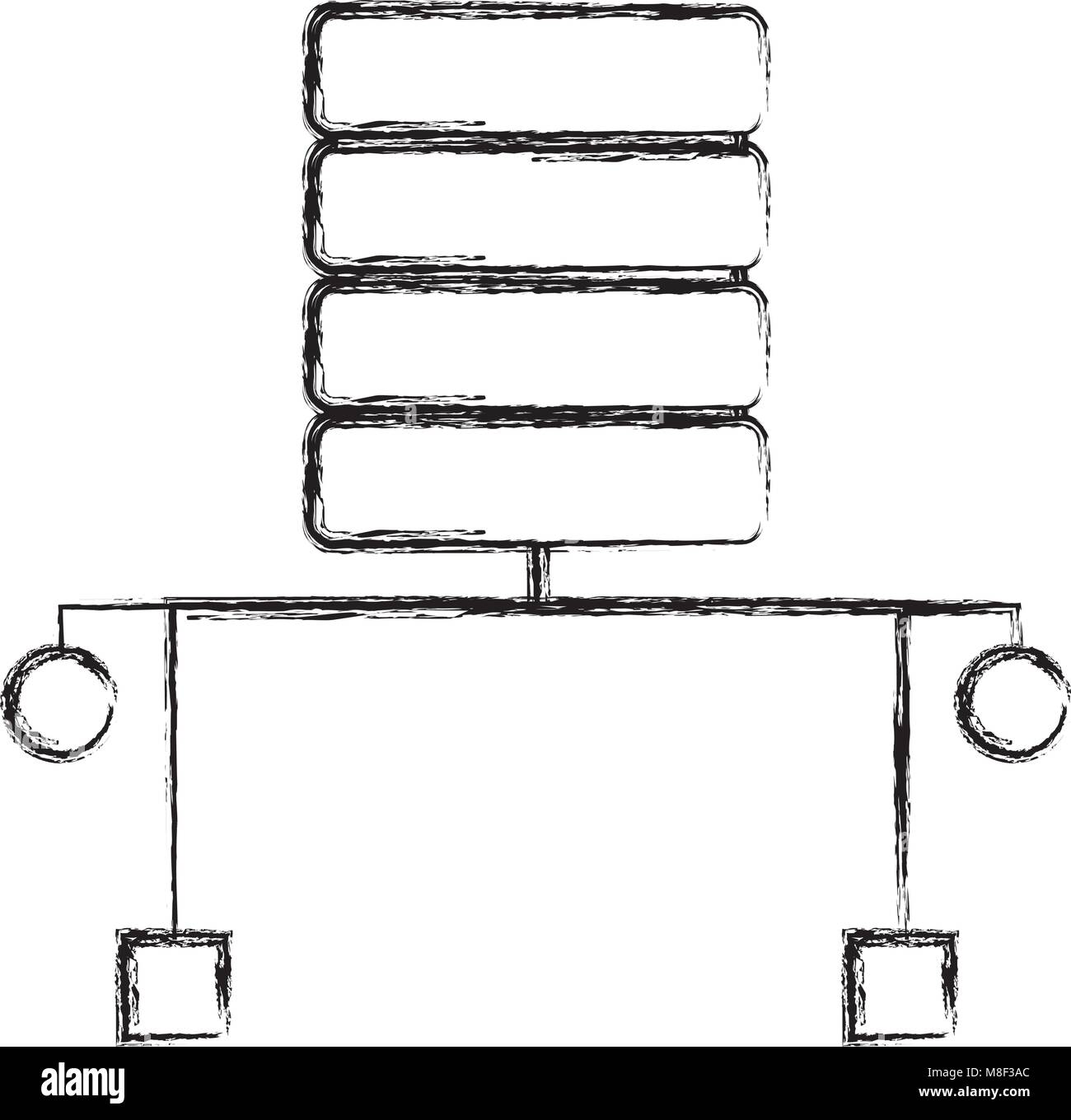 Grunge Data center Festplatte server Stock Vektor
