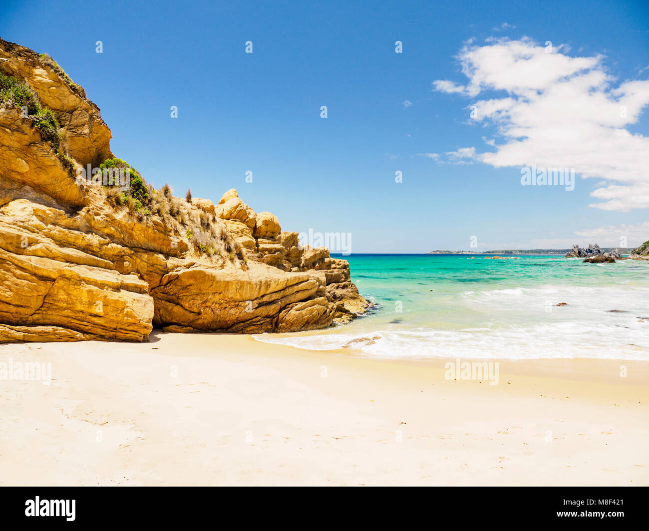 Australien, New South Wales, Bermagui, malerischen Blick auf das Meer und die Küste Stockfoto