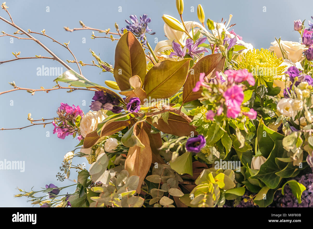 In der Nähe von einem schönen Blumenstrauß Stockfoto