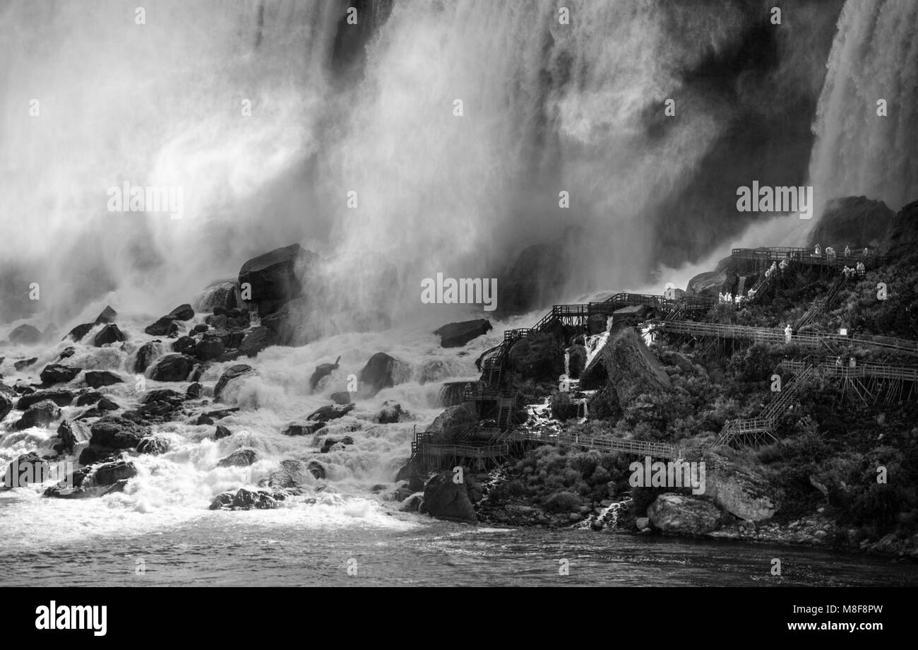 Niagara Falls, Schwarz und Weiß, Flitterwochen, Vintage Look, Vereinigten Staaten von Ontario, Kanada Stockfoto