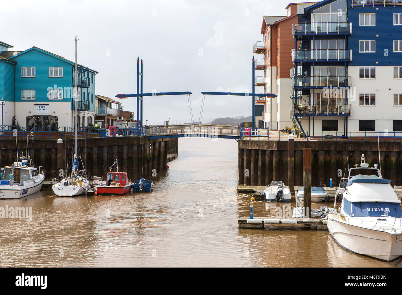 Eingang nach Exmouth, Marina. Stockfoto