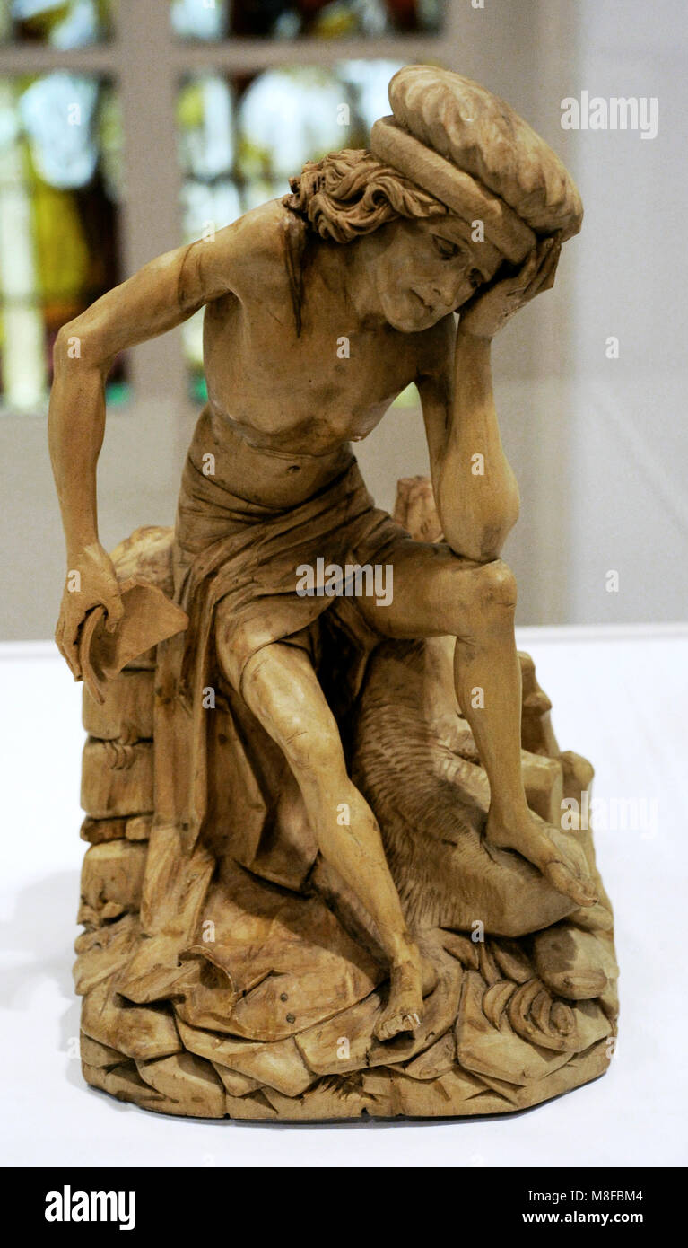 Die Leiden der Job. Kreis von Hans Wydyz, Freiburg im Breisgau, C. 1500. Kalk. Deutschland. Schnütgen Museum. Köln, Deutschland. Stockfoto