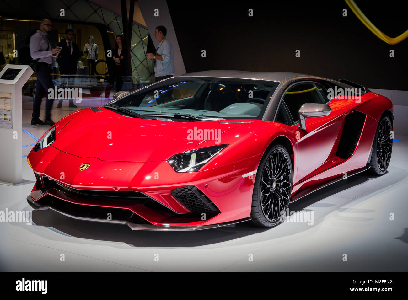 Genf, Schweiz - 7. MÄRZ 2018: Lamborghini Aventador SV Sport Auto auf dem  88. Internationalen Automobilsalon in Genf präsentiert Stockfotografie -  Alamy