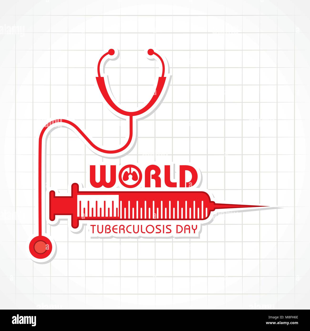 Welttuberkulosetag Vector Illustration. Geeignet für Grußkarte, Poster und Banner. Stock Vektor