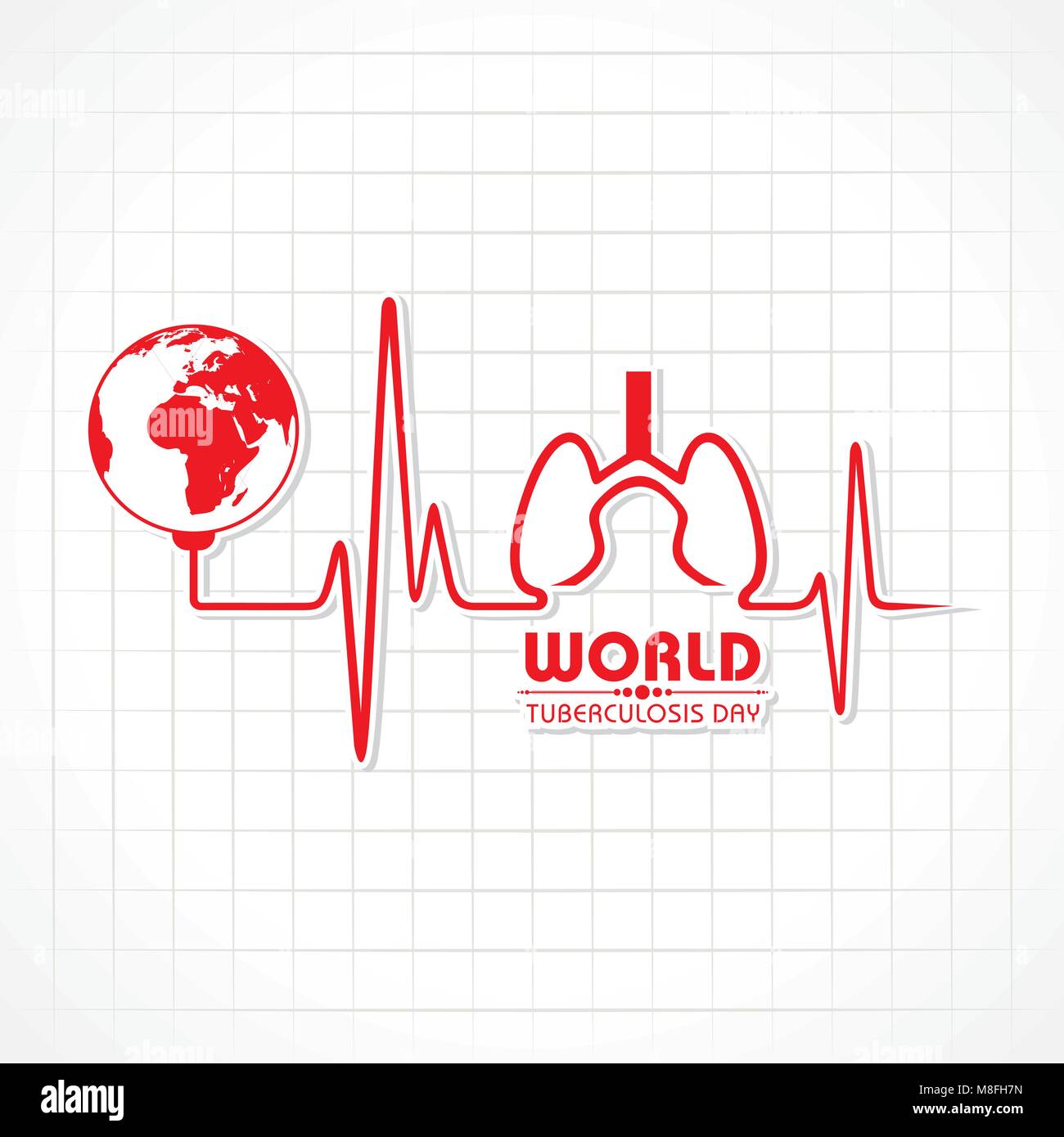 Welttuberkulosetag Vector Illustration. Geeignet für Grußkarte, Poster und Banner. Stock Vektor