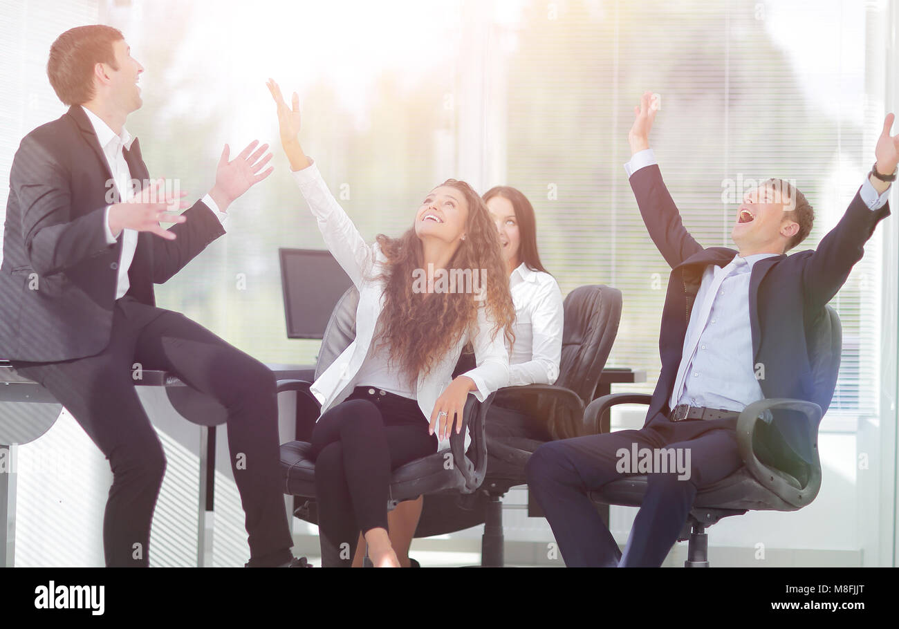 Business Team ihren Sieg feiern. Stockfoto