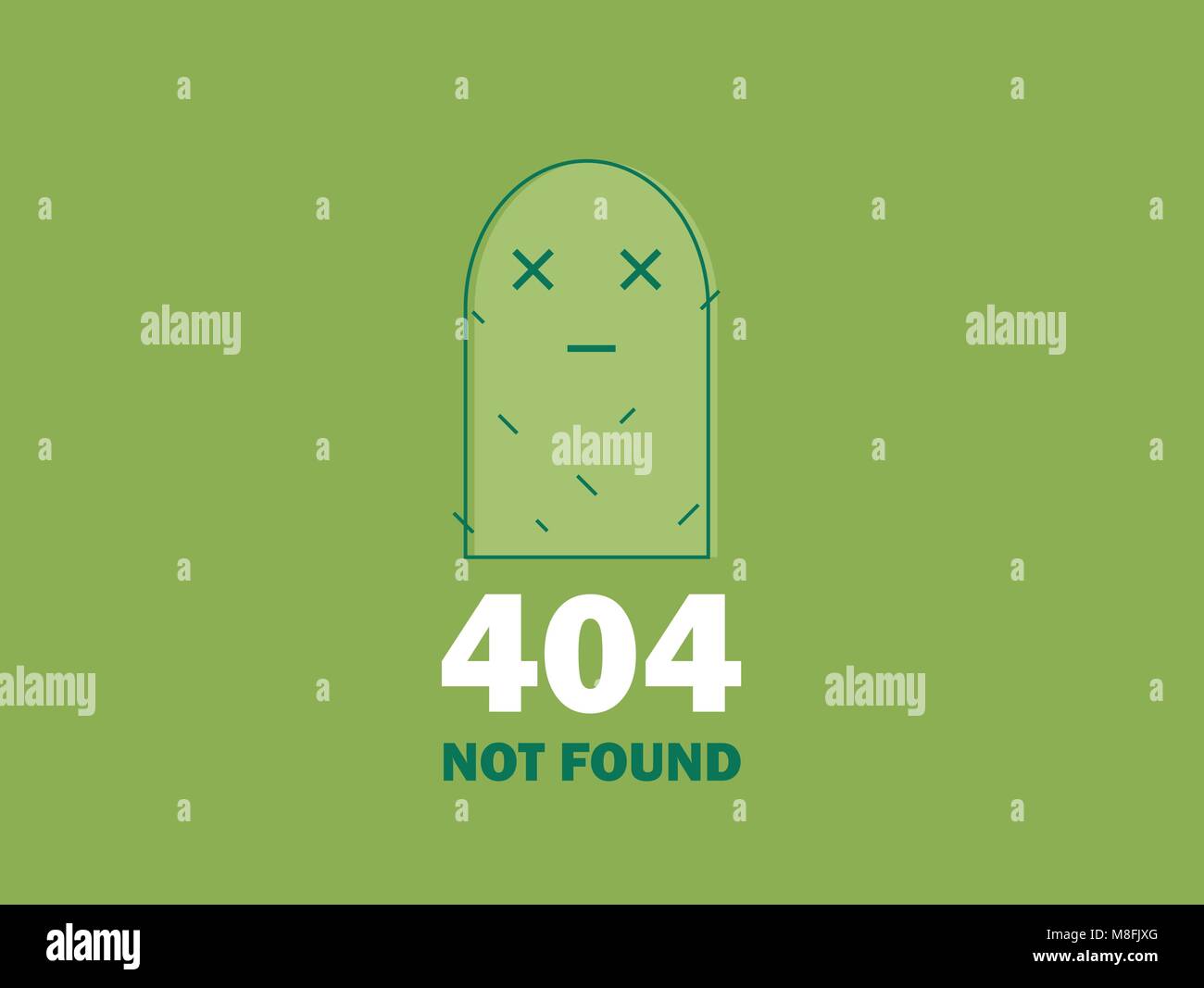 Fehler 404 Seite oder Datei wurde nicht gefunden. Niedlich grünen Kaktus - Isoliert UX UI Vector Illustration für Web und mobile Design Stock Vektor