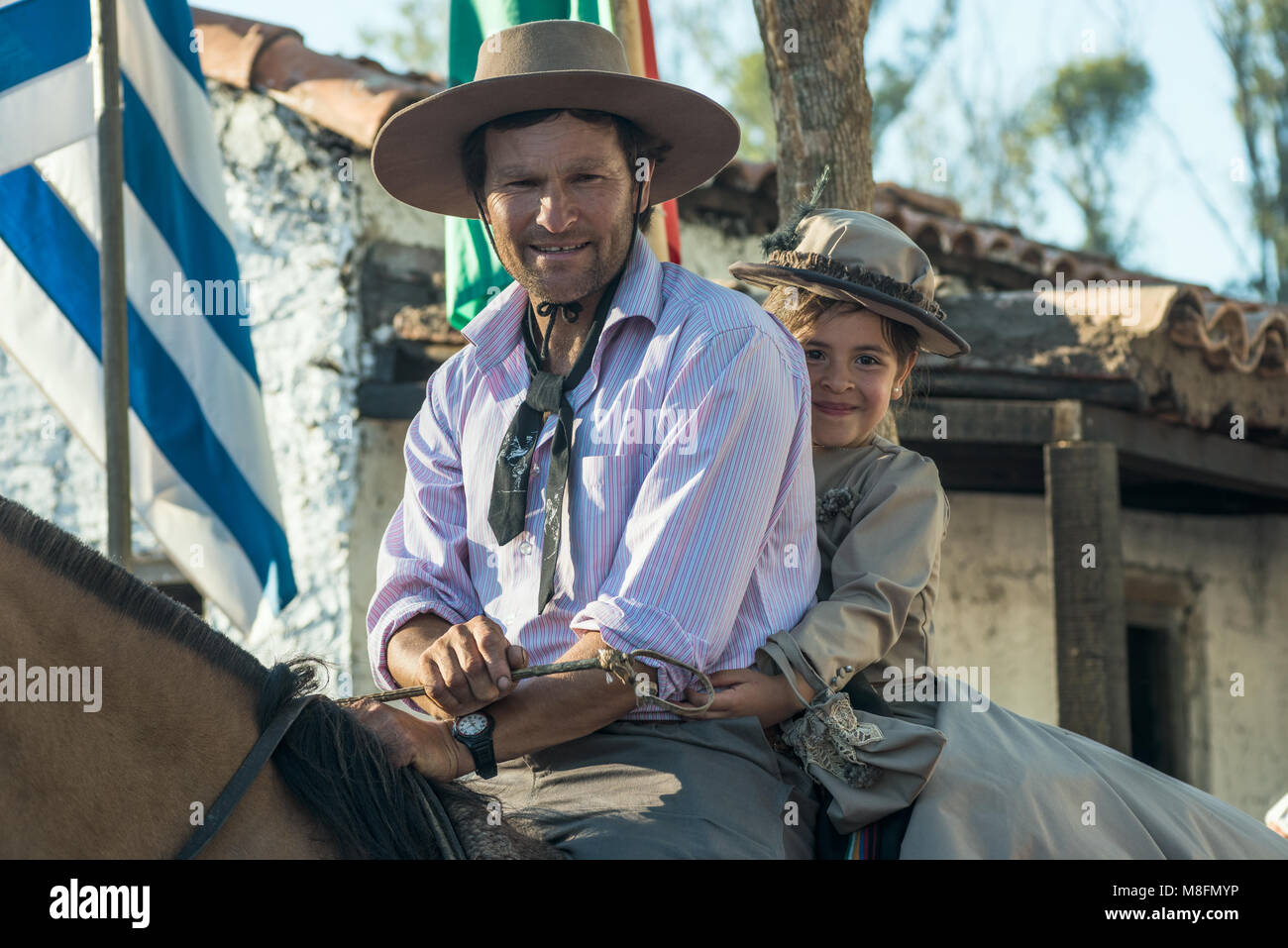 Tacuarembo, Uruguay - 9. März 2018: die Gauchos (Süd amerikanischen Cowboys) stellt während der traditionellen Gauchos Fest" Patria del Gaucho". Gaucho ist ein Resi Stockfoto