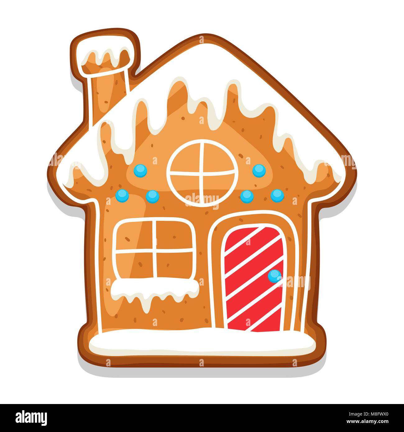 Gingerbread cookies Haus. Abbildung: Frohe Weihnachten Süßigkeiten Stock Vektor