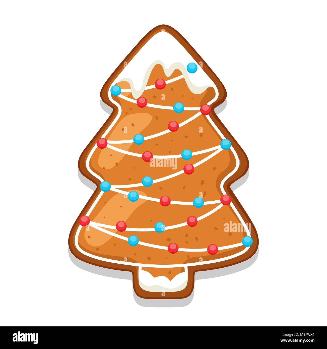 Gingerbread cookies Baum. Abbildung: Frohe Weihnachten Süßigkeiten Stock Vektor