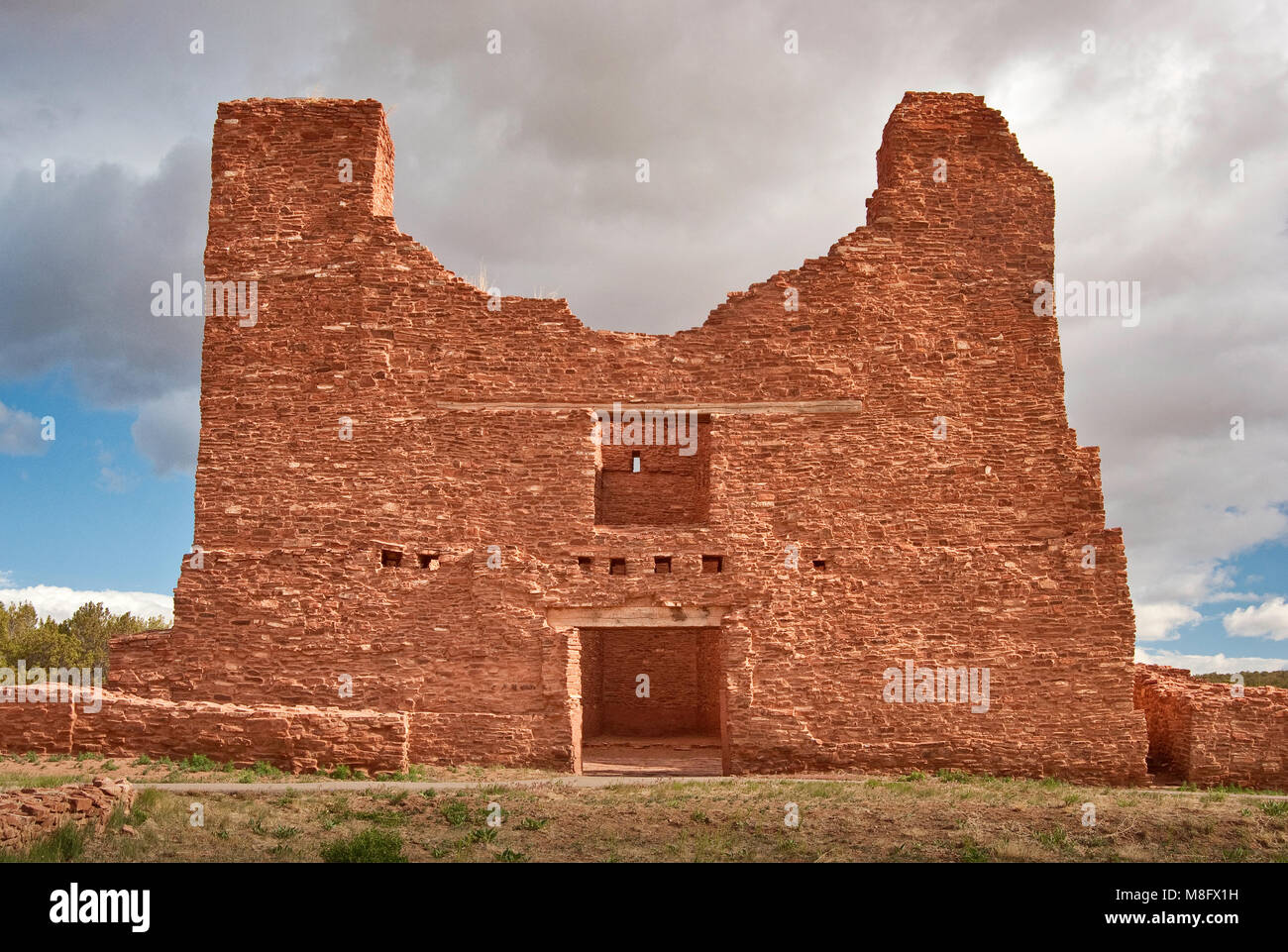 Kirche in Quarai Ruinen, Salinas Pueblo Missionen National Monument, New Mexico, USA Stockfoto