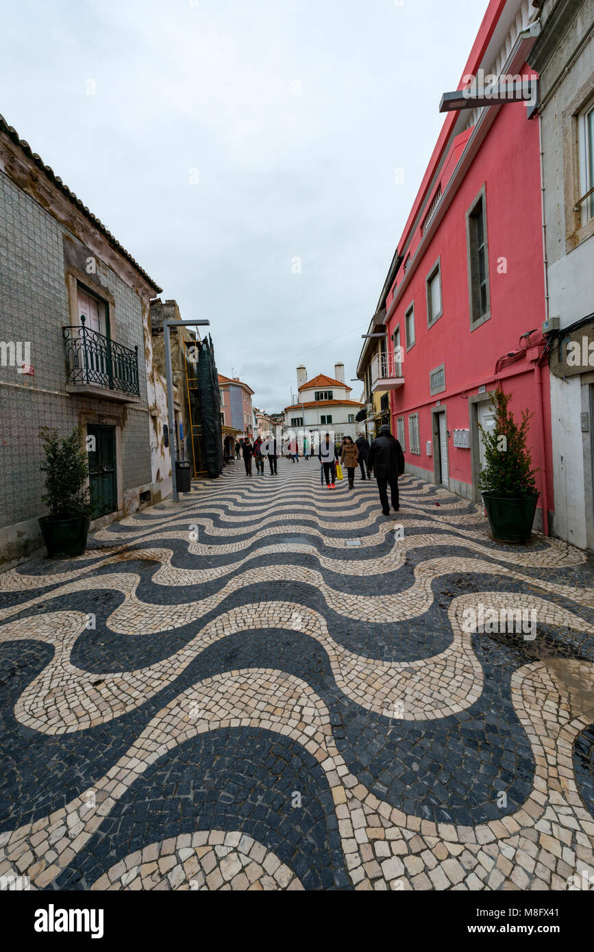 Mosaikboden, Cascais, Portugal Stockfoto