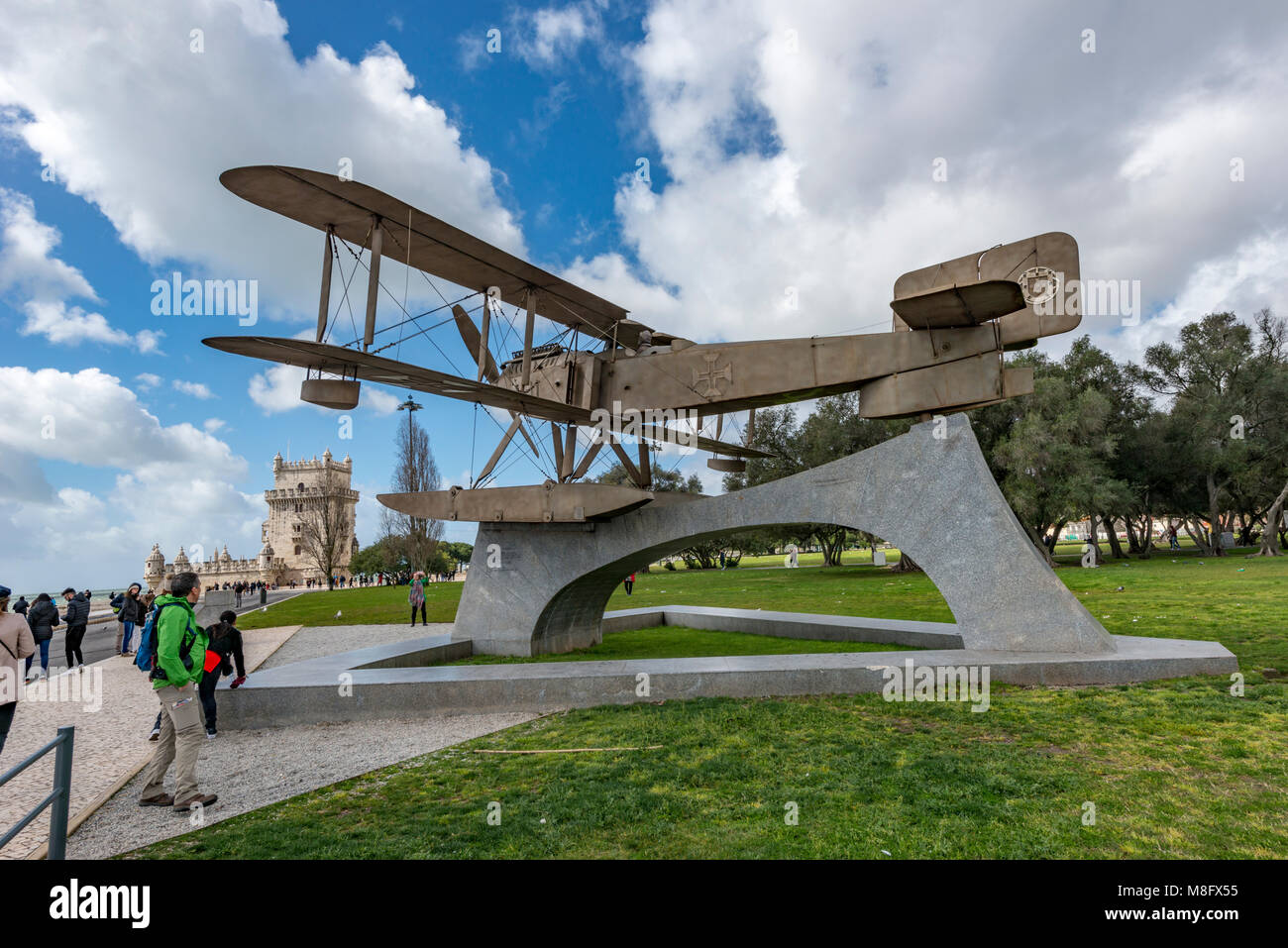 Wasserflugzeug Denkmal, Lissabon, Portugal Stockfoto