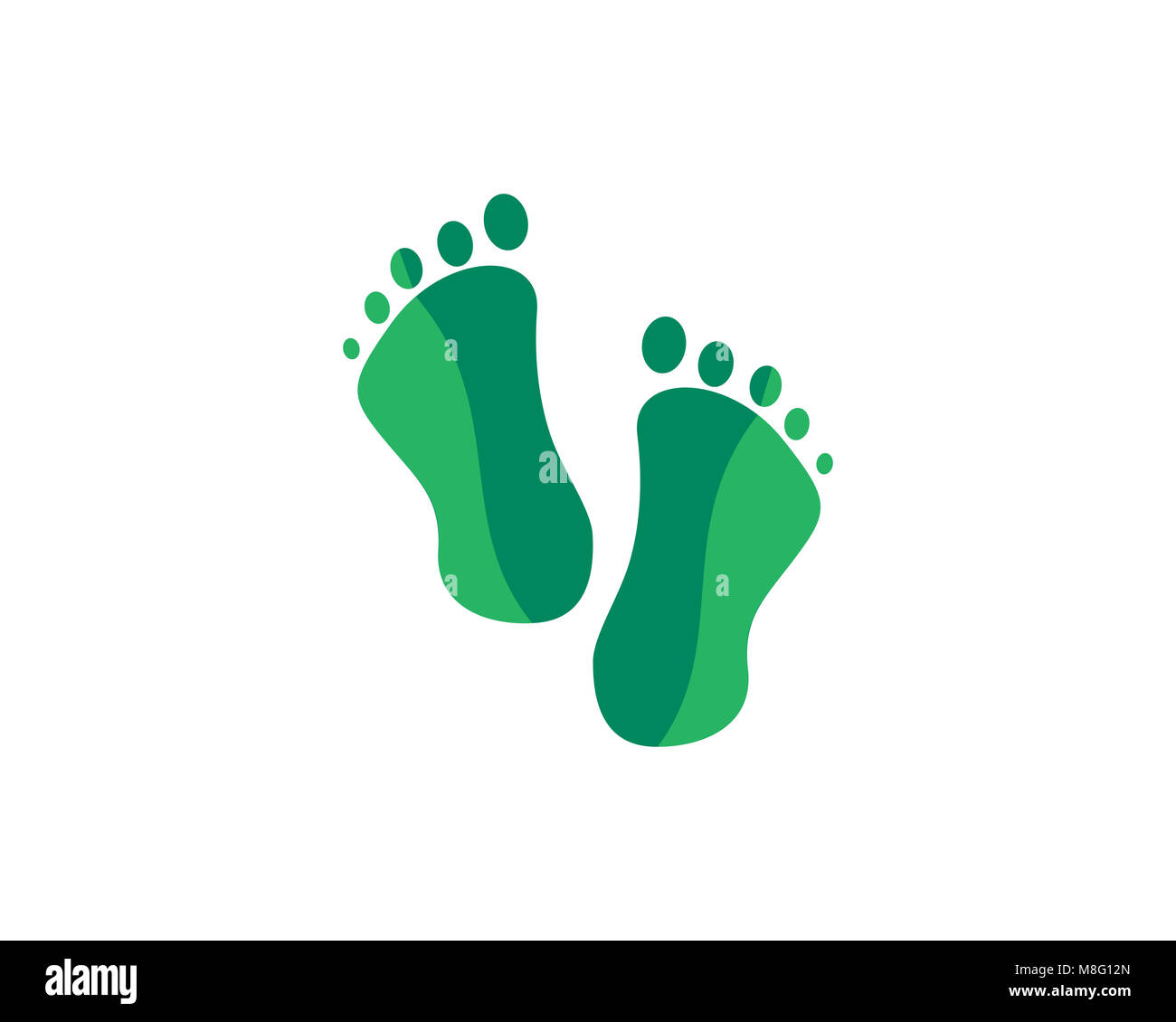 Ist ein Symbol, das den menschlichen Körper Teil des Fußes symbolisiert, kann ein Symbol der Therapie oder der Gesundheit Stockfoto