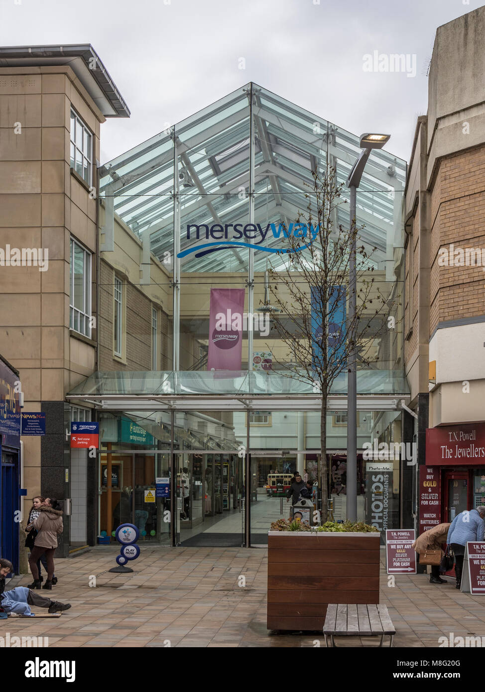 Stockport Stadtzentrum Merseyway Einkaufsviertel, Stockfoto