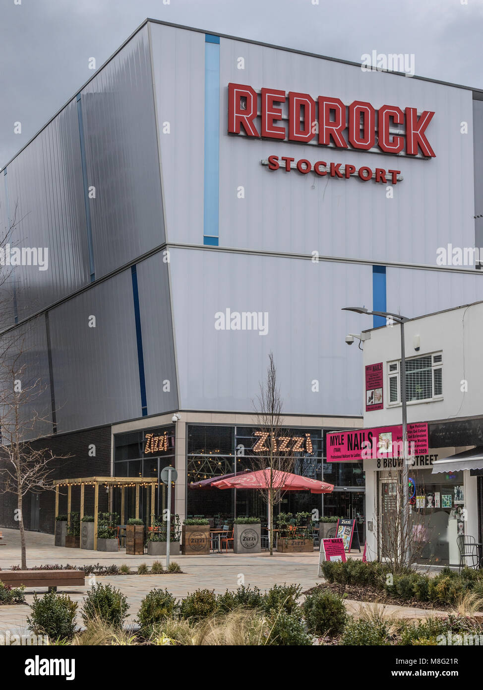 Red Rock Freizeitanlage, Stockport Stadtzentrum Einkaufszentrum, Merseyway Stockfoto