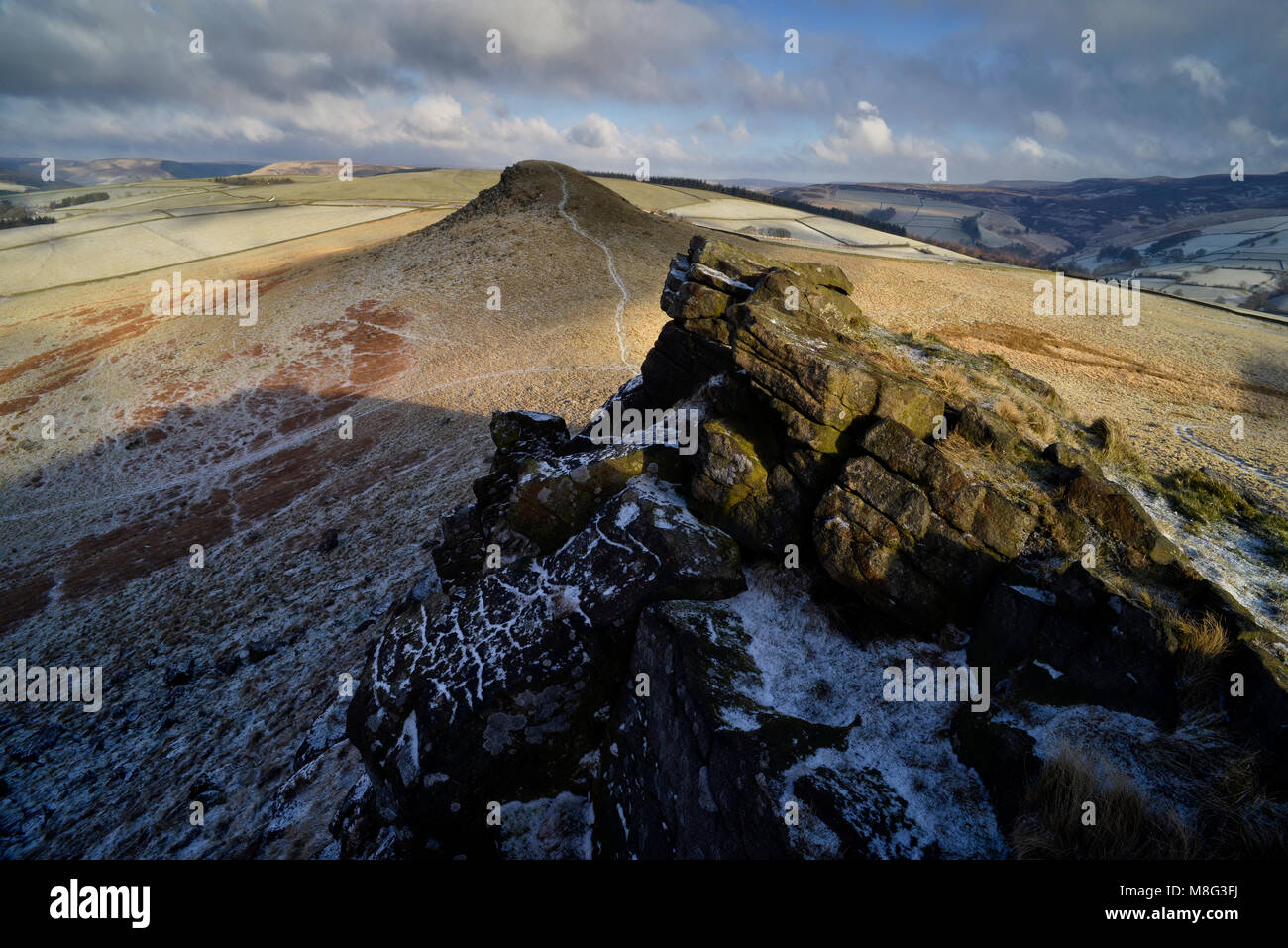 Crook Hill im Winter, Bamford, der Peak District, England (6) Stockfoto