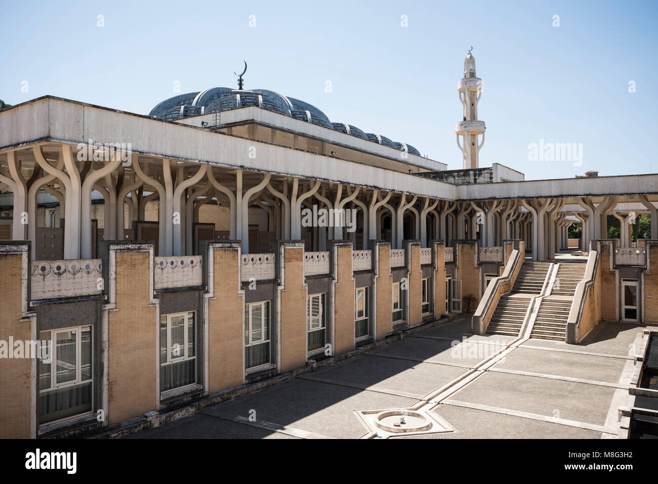 Rom. Italien. Moschee von Rom, italienische Islamisches Kulturzentrum, vom Architekten Paolo Portoghesi, absolvierte 1994. Stockfoto