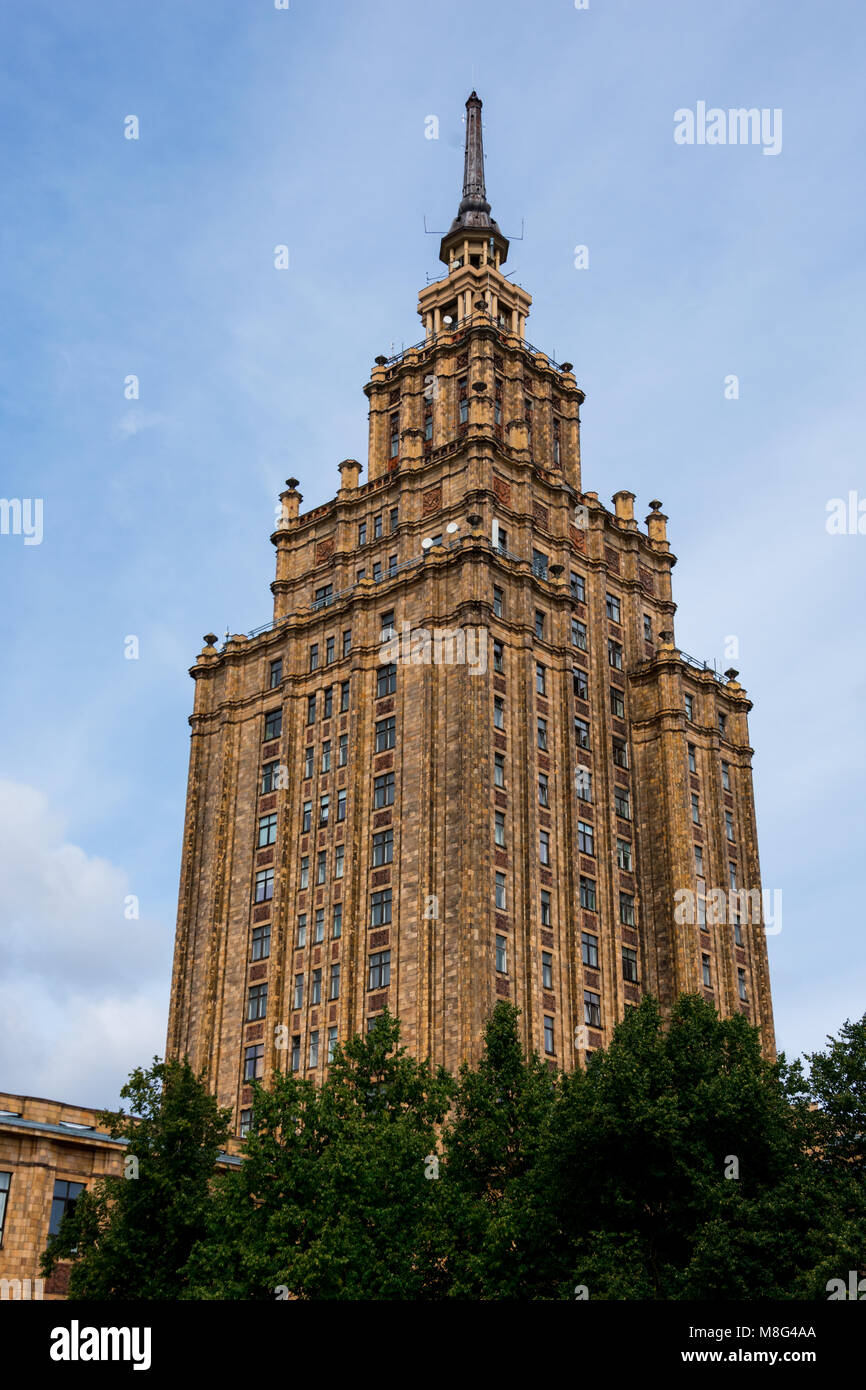 Riga, Lettland. August 23, 2017. Lettische Akademie der Wissenschaften Gebäude Stockfoto