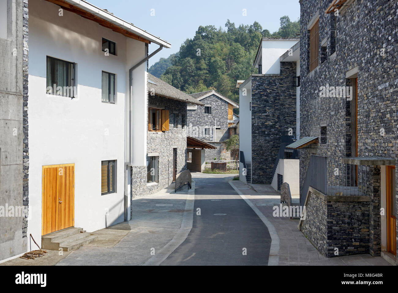 Dorf Sanierung von Architekt Wang Shu vom Amateur- Architektur Studio in Wencun, China Stockfoto