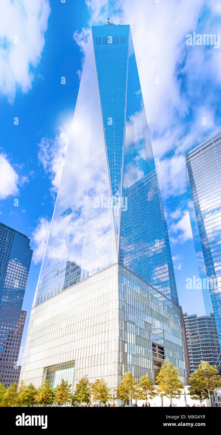 Die wunderschöne Architektur des neuen World Trade Center in New York City. Stockfoto