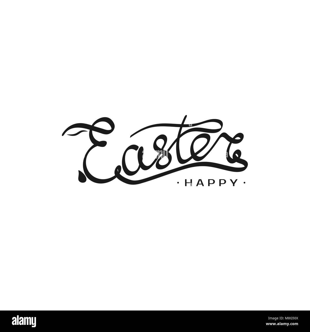 Hand gezeichnet Inschrift Ostern Vorlage mit Kaninchen Silhouette in Buchstaben e Vector Illustration für Design Schlagzeile, Banner und Postkarte Stock Vektor