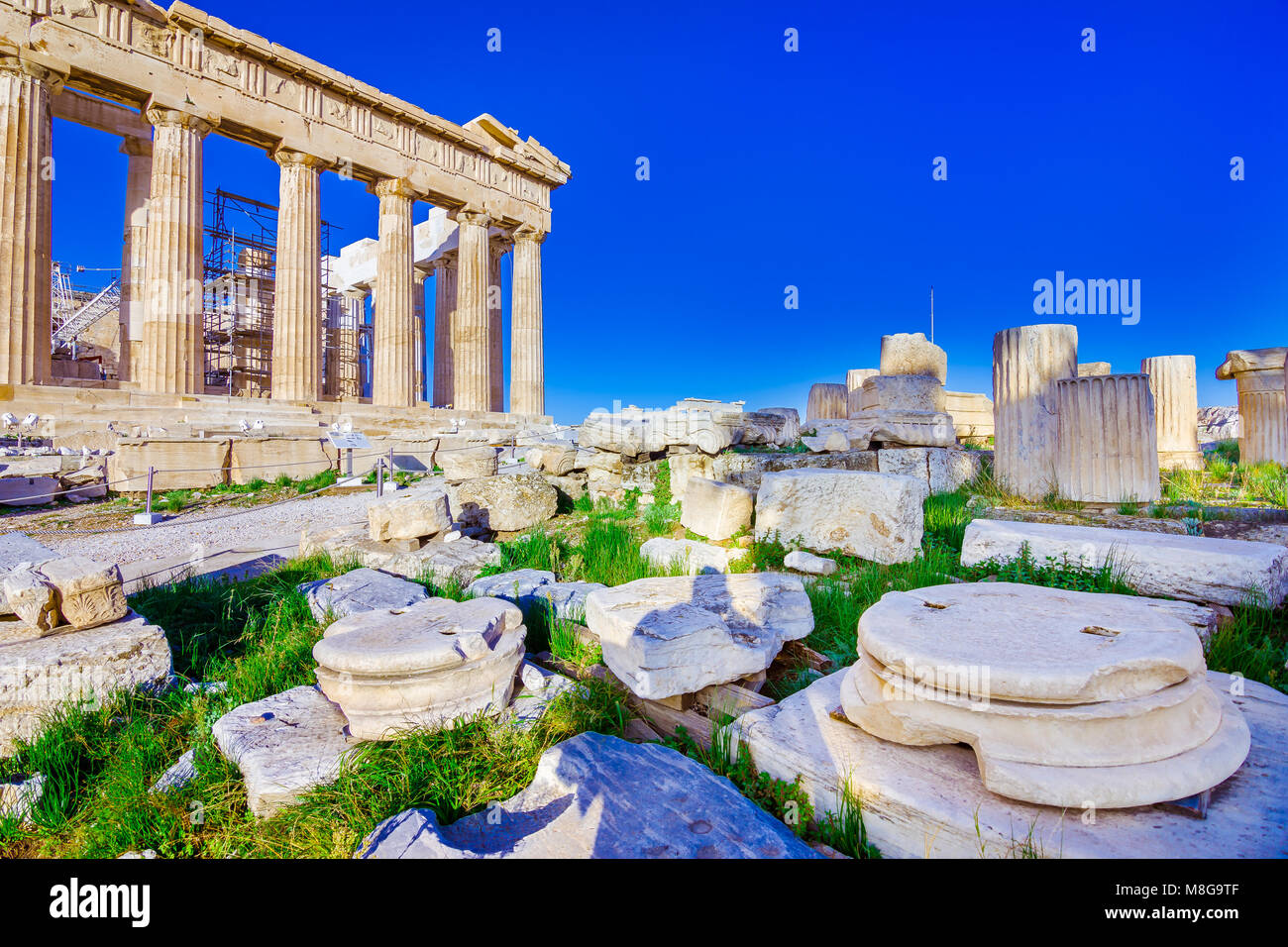 Parthenon-Tempel auf der Akropolis in Athen, Griechenland Stockfoto