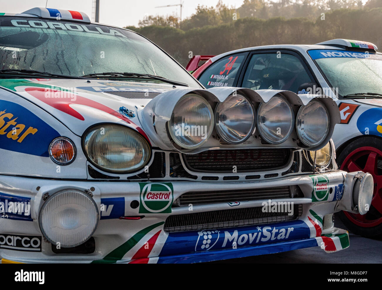 SANMARINO, SANMARINO - OTT 21, 2017: Toyota Corolla WRC 1998 in alten Rennwagen Rallye DIE LEGENDE 2017 der berühmte SAN MARINO historische Rennen Stockfoto