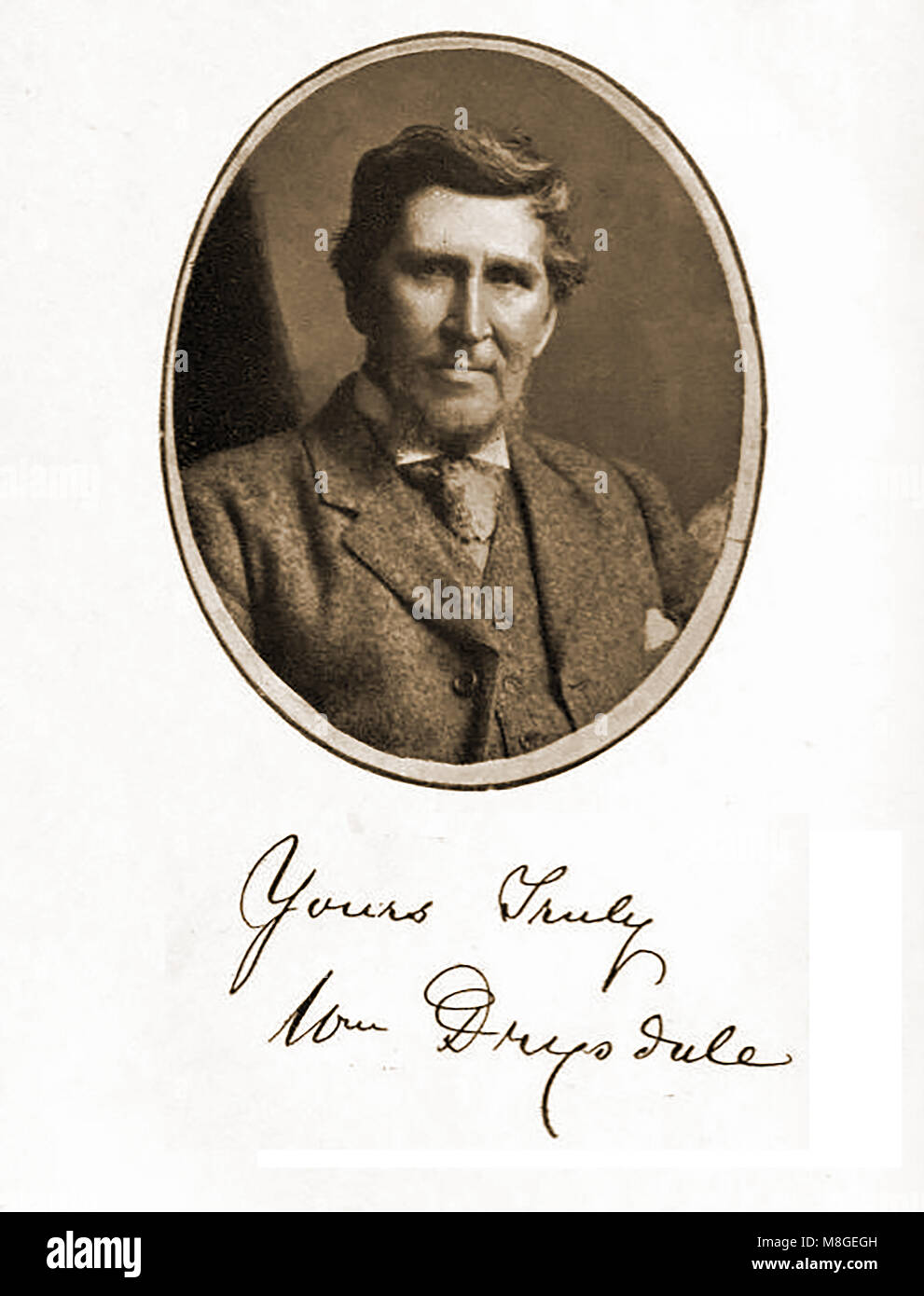 Porträt und Unterschrift von William Drysdale (1852-1901), Autor von "alten Gesichter, alte Orte & alte Geschichten von Stirling-1898 Stockfoto